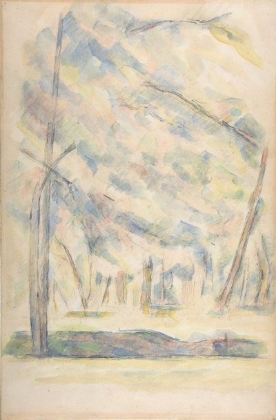 風景のレクト、岩のスケッチ、裏面、nd.. 作： Paul Cézanne