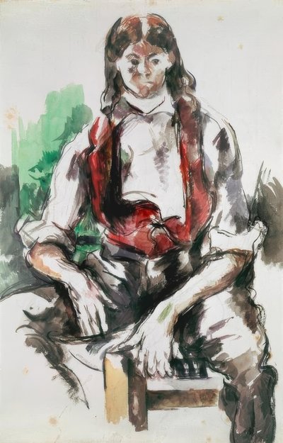 赤いベストの少年 作： Paul Cézanne