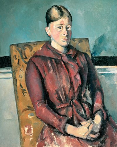 黄色いアームチェアに座ったセザンヌ夫人 作： Paul Cézanne