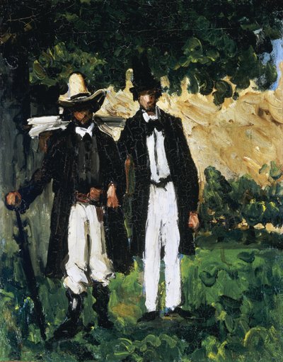 写真を撮るマリオンとヴァラブレグ、1866年 作： Paul Cézanne