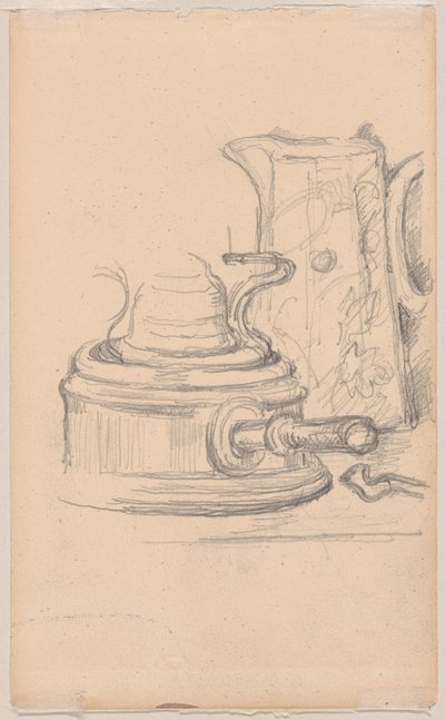 ミルクジャグとアルコールストーブ 作： Paul Cézanne