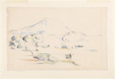 Montagne Sainte-Victoire、c.1885-87（敷紙にグラファイトと水彩） 作： Paul Cézanne