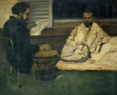エミールゾラに読んでいるポールアレクシス 作： Paul Cézanne