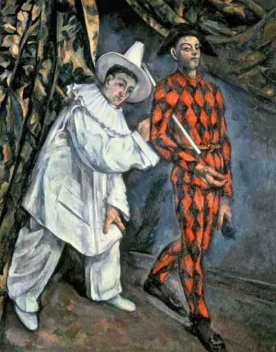 ピエロとハーレクイン（マルディグラ）、1888 作： Paul Cézanne