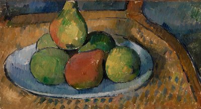 椅子の上のフルーツ プレート 作： Paul Cézanne