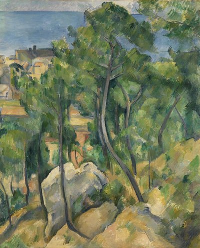 エスタークの岩、松、海 作： Paul Cézanne