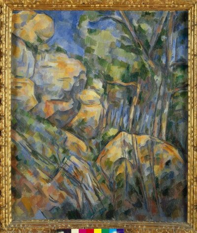 シャトーノワールの上の洞窟近くの岩 作： Paul Cézanne