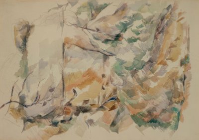 シャトーノワールの上の洞窟近くの岩 作： Paul Cézanne