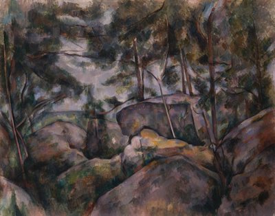 森の岩、1890年代。 作： Paul Cézanne