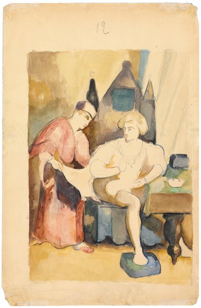 ロマンチックな物語を描いたシーン。シーンイラストラントアンレシットロマンティック、c.1875-1885 作： Paul Cézanne
