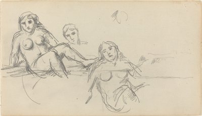 着席水浴[裏面]、18821885。 作： Paul Cézanne