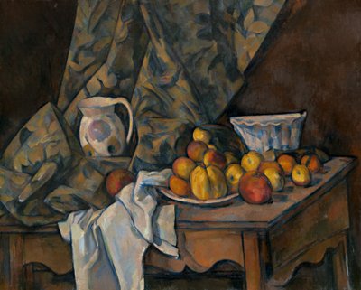 リンゴと桃のある静物、c。 1905年。 作： Paul Cézanne