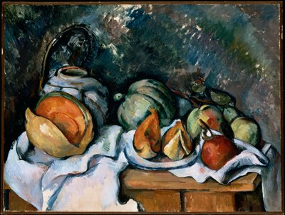果物とジンジャーポットのある静物、1895年頃 作： Paul Cézanne