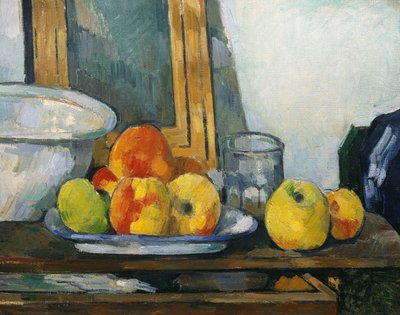 オープンドロワーのある静物、c.1879-1882 作： Paul Cézanne