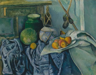 ジンジャージャーとナスのある静物、1893-94。 作： Paul Cézanne