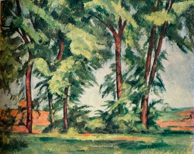 Jas de Bouffanの背の高い木、c1883、1929 作： Paul Cézanne