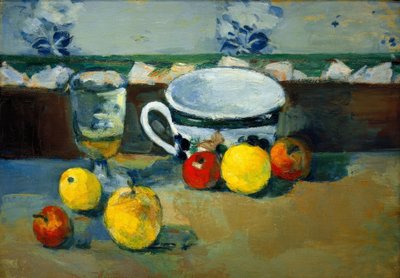 カップ、グラス、フルーツII 作： Paul Cézanne