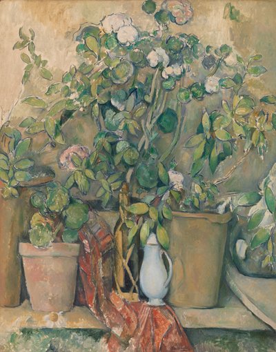 テラコッタの鉢と花 作： Paul Cézanne