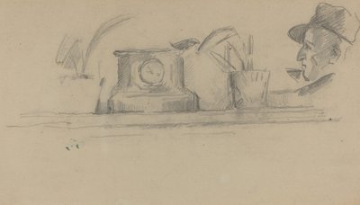 アーティストの父とマントルピースのオブジェクト [裏面] 作： Paul Cézanne