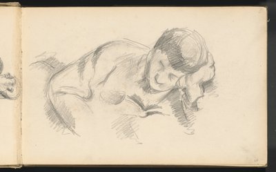 肘に寄りかかる芸術家の息子 作： Paul Cézanne