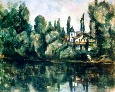 マルヌの銀行、川のほとりの別荘、c1888。 作： Paul Cézanne