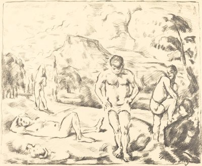 The Bathers Large Plate、1896-1897。 作： Paul Cézanne