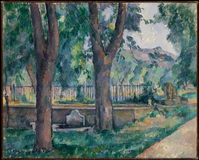 Jas de Bouffan c.1885–86のプール（キャンバスに油彩） 作： Paul Cézanne