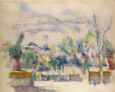 レラウヴの庭のテラス 作： Paul Cézanne