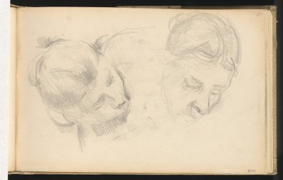 女性の 2 つの頭 作： Paul Cézanne