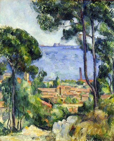 レスタックとシャトー・ディフの眺め par Cezanne, Paul (1839-1906).キャンバスに油彩、サイズ：71x57,7 作： Paul Cézanne