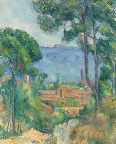 L「エスタケとシャトーd」の眺め、c.1883-85 作： Paul Cézanne