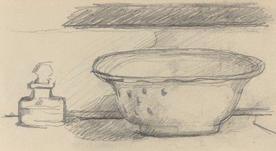 洗面器と香りのボトル [recto] 作： Paul Cézanne