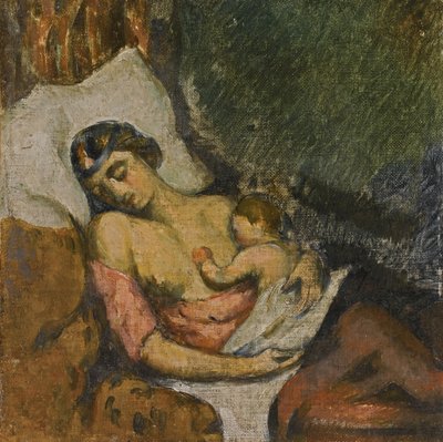 1872年頃に子供を母乳で育てる女性 作： Paul Cézanne