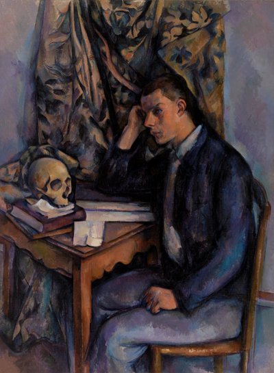 若い男と頭蓋骨 作： Paul Cézanne