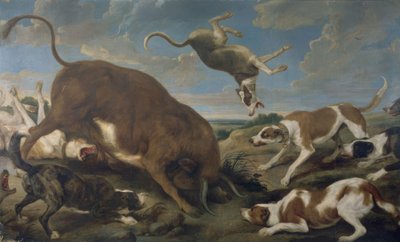 犬による猛攻撃-XVII世紀-キャンバス210×346 cm-フラメンコバロック 作： Paul De Vos
