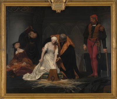 レディ・ジェーン・グレイの処刑。 1833 作： Paul Delaroche