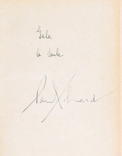 愛の詩で手書きの献身 作： Paul Eluard