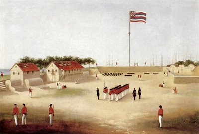 ホノルル砦の眺め、1853年頃（油彩・キャンバス 作： Paul Emmert