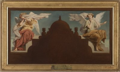 サン・テティエンヌ・デュ・モン教会のスケッチ：ドゥ・アンジュ・アッシ、1874年（油彩・カンヴァス） 作： Paul Felix Guerie