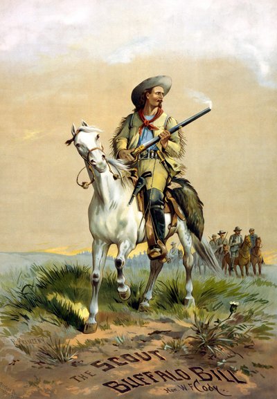Han.W.F.Codyの著書「The Scout Buffalo Bill」の表紙。挿絵はP.Frenzeny、1860年から1890年にかけて制作された。 作： Paul Frenzeny
