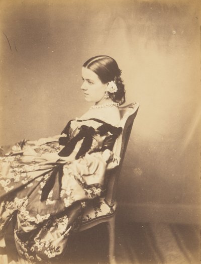 プロフィールに座っている女性の肖像画 作： Paul Gaillard