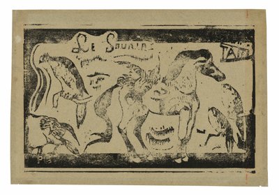 馬と鳥、Le sourire のヘッドピース 作： Paul Gauguin