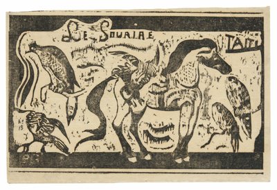馬と鳥、Le sourire のヘッドピース 作： Paul Gauguin