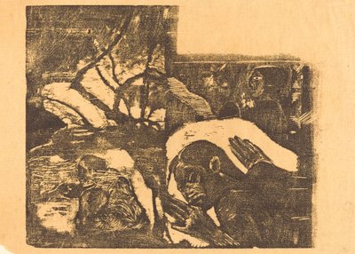 森の中のマオリの女性。 マナオ・トゥパパウ (彼女は幽霊に悩まされている) 作： Paul Gauguin