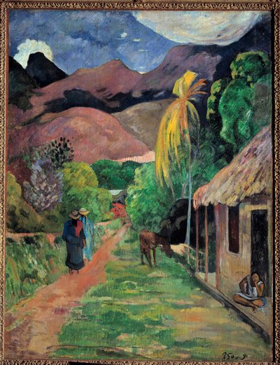タヒチの街並み ポール・ゴーギャン（1848-1903）の絵画 1891年 トレド美術館蔵 作： Paul Gauguin