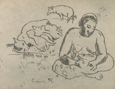 自宅で、1936 作： Paul Gauguin