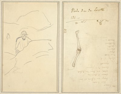 風景の中のブルトンの少年。 腕の研究 [裏面] 作： Paul Gauguin