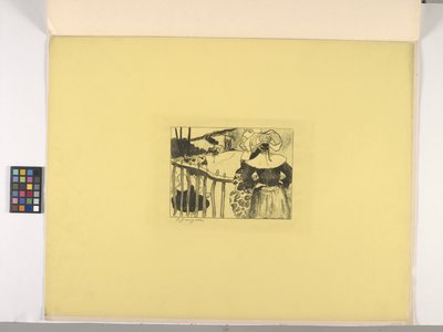 フェンスのそばのブルトンの女性 作： Paul Gauguin