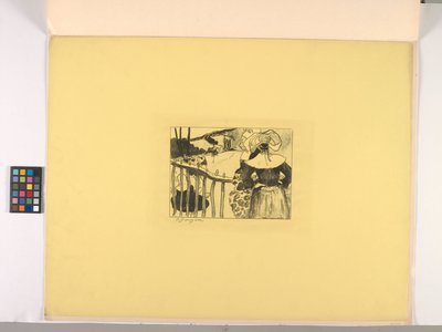 フェンスのそばのブルトンの女性 作： ポール・ゴーギャン