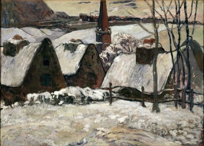 雪の下のブルトン村（油彩・キャンバス 作： Paul Gauguin